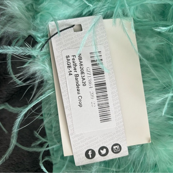NWT boohoo sage feather bandeau size 14 - Picture 4 of 5